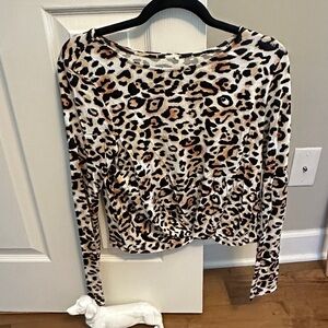 Leopard Print Long Sleeve Top